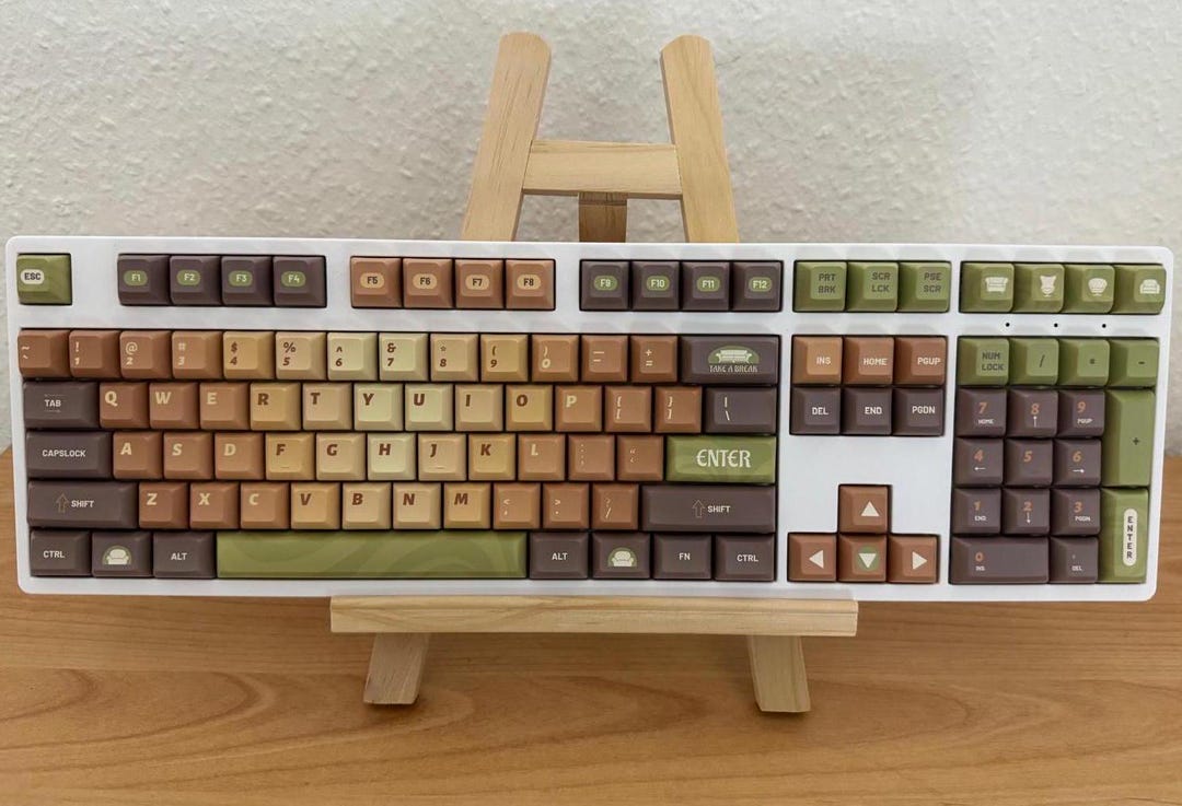 Cafe Matcha Theme Keycaps, Custom Keycap Set for Mechanical Keyboard ...