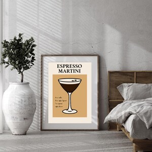 Espresso Martini Print | Coffee Cocktail Recipe Wall Art | Trendy Bar Decor | Home Bartender Gift | Elegant, Modern, Minimalist