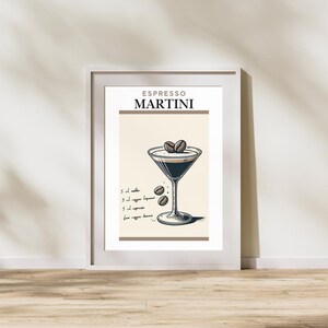 Espresso Martini Print | Coffee Cocktail Recipe Wall Art | Trendy Bar Decor | Home Bartender Gift | Elegant, Modern, Minimalist