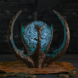 Eye of Magnus Replica, Glowing Artifact with a Stand, Arcane Magic Sphere, Glowing Fantasy Prop, Home Decor