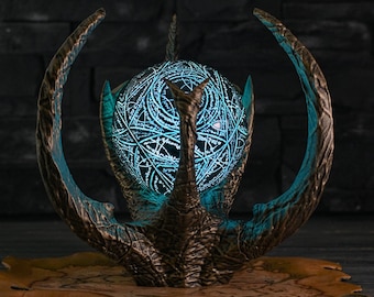 Eye of Magnus Replica, Glowing Artifact with a Stand, Arcane Magic Sphere, Glowing Fantasy Prop, Home Decor