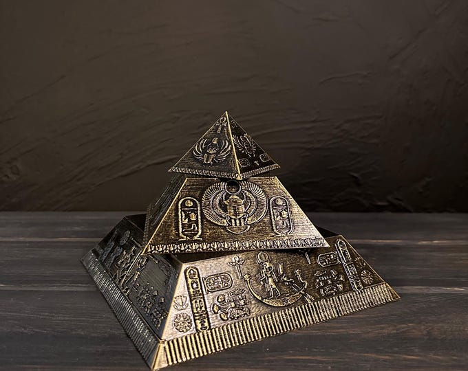Egyptian Pyramid Stash Box,  Hidden Storage Decor, Ancient Egypt Puzzle Pyramid, Secret Puzzle Container