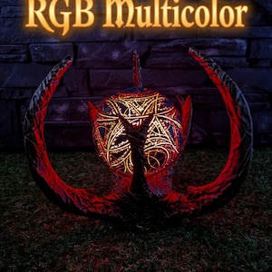 Magnus öga-replika, RGB flerfärgad glödande artefakt med stativ, Arcane Magic Sphere, Glödande fantasy-rekvisita, Heminredning