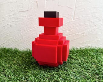 Minecraft-Inspired Potion Jar, Gamer's Blocky Potion Container, Elixir's Jar