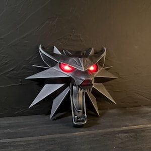 The witcher 3: wild hunt logo, wall decor, inspired by the witcher 3, wolf symbol, geralt of rivia medallion