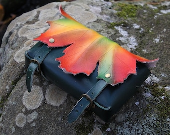 Fall Leaves Leather Armor - Pouch - Elven Fae Purse