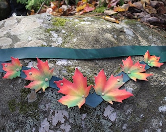 Fall Leaves Leather Armor - Belts - Elven Fae Armour Cinch