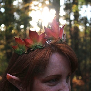 Armure en cuir de feuilles dautomne Couronne Diadème elfique Fae image 3