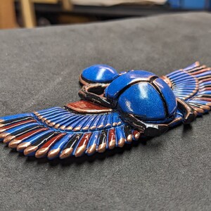 Egyptian Scarab Jewelry Green Blue Red and Copper Gold image 10