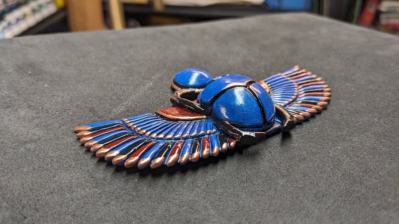 Egyptian Scarab Jewelry Green Blue Red and Copper Gold image 10