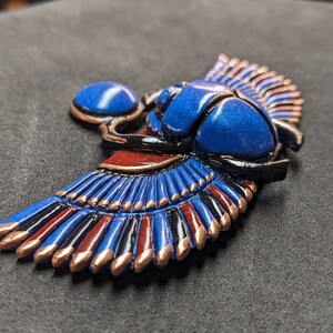 Egyptian Scarab Jewelry Green Blue Red and Copper Gold image 9