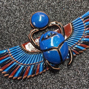 Egyptian Scarab Jewelry Green Blue Red and Copper Gold image 4