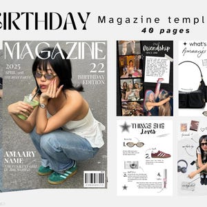 Vogue Birthday Magazine Editable, Canva Template, Gift for best friend, Sister, Girlfriend gift, Party Printable Template, Bestie Gift