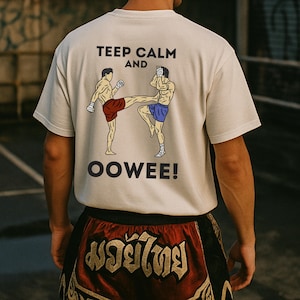 Muay Thai T-Shirt: Teep Kick Graphic, Eco-Friendly Cotton