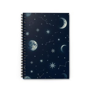 Celestial Spiral Notebook: Starry Night Sky Journal