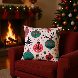 Festive Holiday Pillow: Christmas Home Decor Accent Cushion