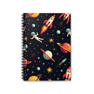 Cosmic Adventure Spiral Notebook Space Themed Journal for Students Rocket Design Stationery Gift for Space Lovers Galaxy Writing