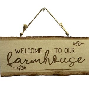 Welcome To Our Farmhouse Engraved Wood Sign, Rustic Home Decor, Farmhouse Style Sign, Wooden Wall Decor, Housewarming Gift