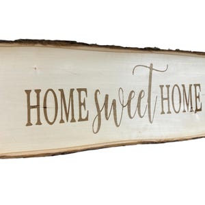 Home Sweet Home Engraved Wood Sign, Rustic Home Decor, Farmhouse Style Sign, Wooden Wall Decor, Housewarming Gift