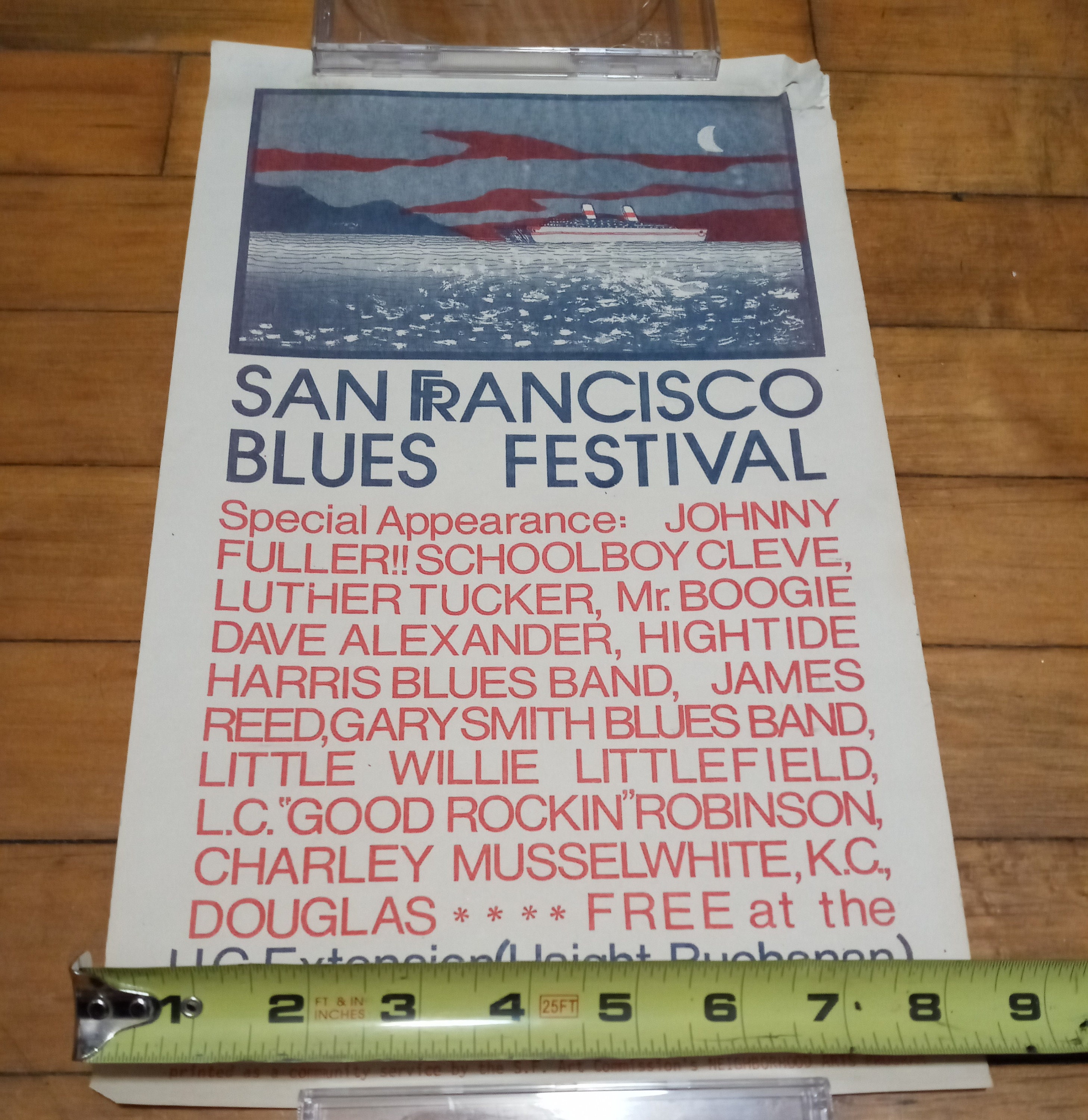 Original 1973 San Francisco Blues Festival Poster First SF Blues Fest