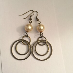 Glass Pearl and Hoop Earrings - EWR041