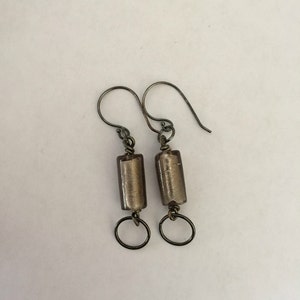 Glass Foiled Lined and Gunmetal Earrings - EGL037