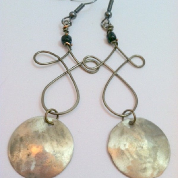 Gunmetal Wire Wrap Earrings - EWR036