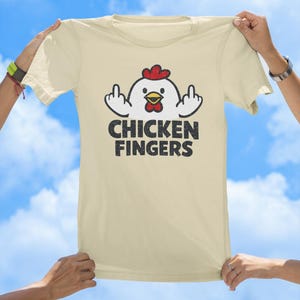 Chicken Fingers T-Shirt – Funny Cartoon Chicken Graphic Tee, chicken tee, best selling tshirts, gift tees, sassy tee, jokes Soft Cream