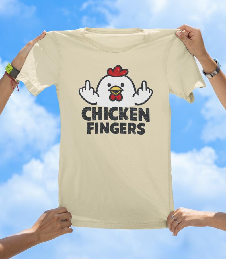 Chicken Fingers T-Shirt – Funny Cartoon Chicken Graphic Tee, chicken tee, best selling tshirts, gift tees, sassy tee, jokes Soft Cream