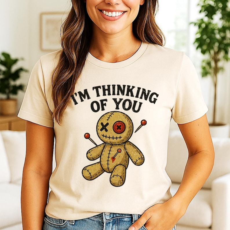 Thinking of You Doll Tee, distressed t-shirt, vintage tee, funny t-shirts, best selling t-shirts, gift tees, old school tee, hot selling tee image 1