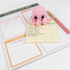 Small Crochet Octopus Desk Friend - Back to School Gift, Stuffie, Ocean Animal, Sea Creature, Octopus Art, Octopus Sculpture, Collectible