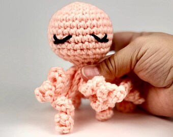 Sonaglio a forma di polpo, pesca, regalo per baby shower, cameretta acquatica, giocattoli a forma di polpo, sonaglio a forma di polpo all'uncinetto per bambine, regalo per neomamme, creature marine dell'oceano