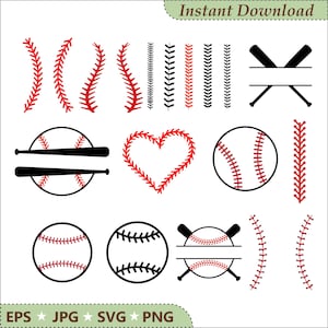 Honkbal SVG-bundel voor Cricut & Silhouette, honkbal monogram steken Svg. Clipart sportmoeder, shirtontwerpen honkbalteam, digitale bestanden