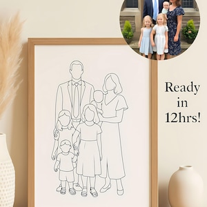 Custom Faceless Line Drawing Portrait, Personalized Line Art Illustration from Photo, Digital File Gift,Tattoo Sketch Artwork, Birthday Gift