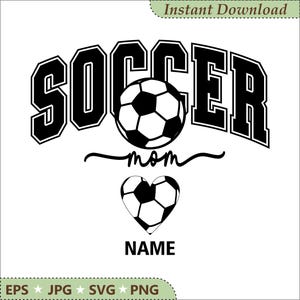 Gepersonaliseerde voetbal moeder SVG png, voetbal mama sublimatie ontwerp, aangepaste naam op mouw, gameday shirt afbeelding, Moederdag cadeau downloaden