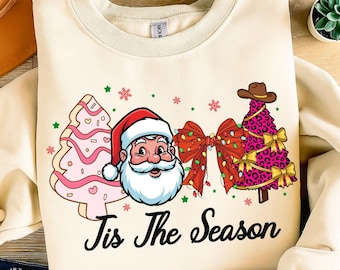 Tis The Season Leopard Santa Png, Christmas Coquette Bow Png Design, Santa Png, Xmas Tree Leopard, Jesus Png, Christmas Sublimation Design