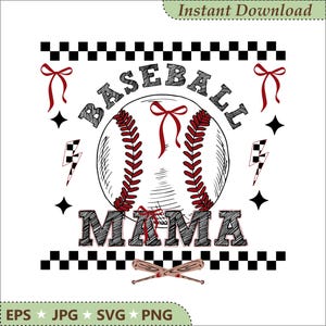 Archivos SVG de mamá de béisbol, SVG de mamá, SVG de béisbol, Descarga digital del archivo del día del juego de mamá, clipart de béisbol, SVG de mamá de béisbol, SVG de mamá y béisbol