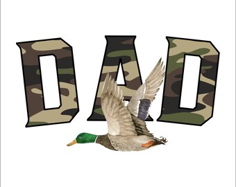 Preppy Camo Dad Checkered PNG File, Camo Flying Mallard Duck PNG, Father's Day png, Duck Hunting, Mallard png, Hunting png, Digital Download
