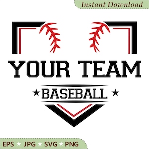 Baseball-Team SVG-Vorlage PNG, benutzerdefinierte Logo-Schnittdatei für Cricut, Baseball-Sublimation, Team-Shirt-Design, digitaler Download Geschenk 2025 Perfect