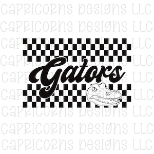 Gators Mascot Doodle PNG | Checkered