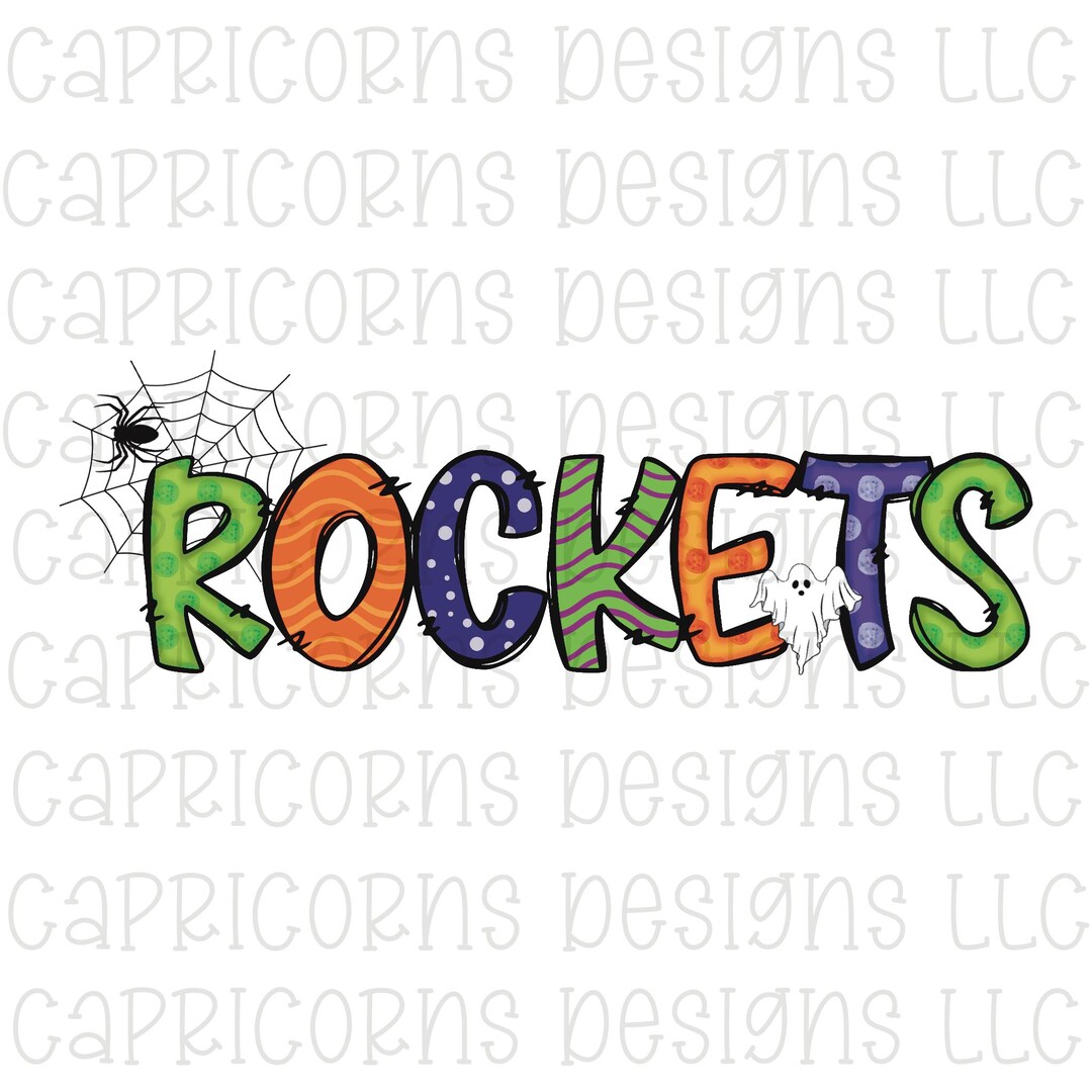 Halloween Rockets Mascot Doodle PNG - Etsy