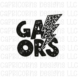 Gators Mascot Doodle PNG | Grunge | Distressed | Lightning bolt