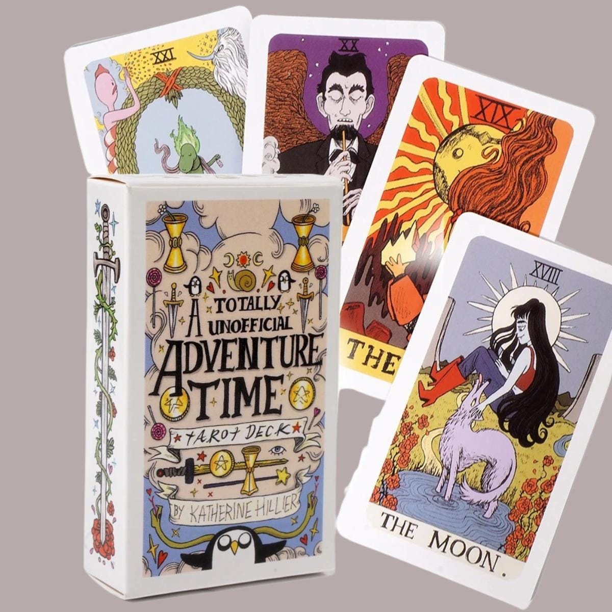 Adventure Time Tarot Deck – 78 Cards in Tin Box with Gilt Edge & QR Guide – Fan Gift for Cartoon Lovers and Tarot Readers