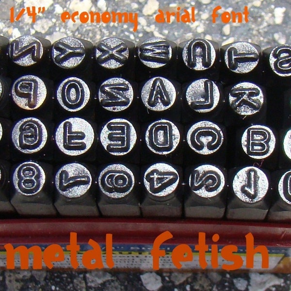 Quarter inch Metal Jewelry Stamps Alphabet and Numbers ECONOMY Set