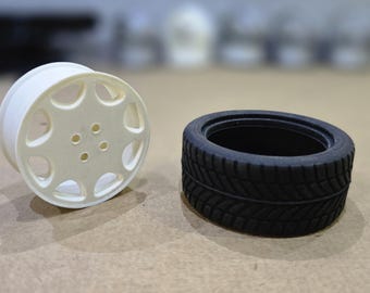 Car Rims STL Model 01 - 1:10 Scale With Tamiya Tires Compatibility
