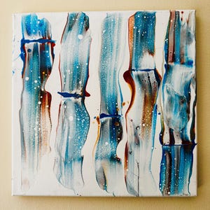 Acrylic Dutch Pour Painting “Reflection” 12x12 Canvas Dutch Pour Painting, Fluid Art, Abstract Art, Home Decor, Wall Art