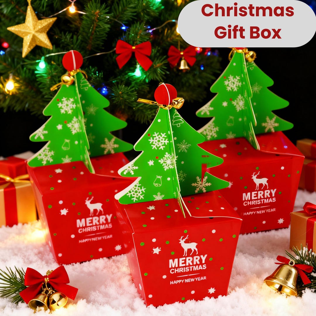 Christmas Tree Gift Boxes, Holiday Treat Packaging (20-100 Pcs) - Etsy