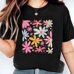 Floral Brushstroke PNG: Boho Summer Shirt Design (Digital Download