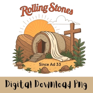 He is Risen Png, Retro Music Lover, Christian Easter Png, Jesus Easter Png, Easter's Day, Religious Stone Png, Vintage Rock Band Design Png