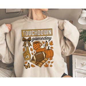 Boho Floral Football Collage PNG: Game Day, Fall Vibes (Digital Download)